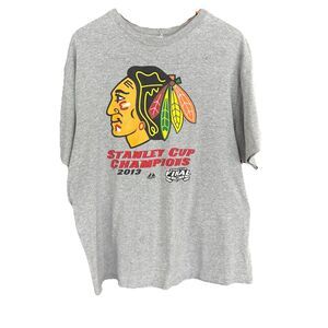 2013 NHL Stanley Cup Men XL Finals Champions Chicago Blackhawks Gray Hockey VNTG